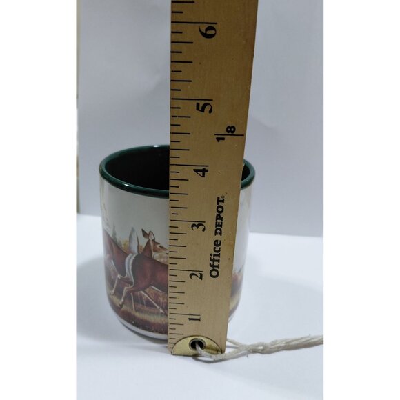 Vintage NOB 1990 Potpourri Press Leaping Deer Mug 11 Oz Green & White Ceramic - Picture 9 of 9